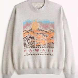 Abercrombie & Fitch Gray Hawaii Graphic Sweater Sweatshirt Pullover oversized